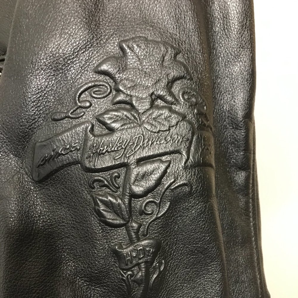 Vintage Custom Harley Black Leather Jacket Sz M - Picture 6 of 9